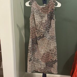 Connected Apparel Gold Sequin Asymmetrical Sheath Dress